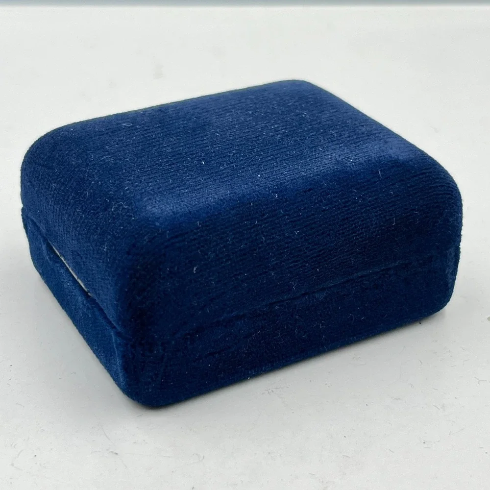 Vintage Goebel‎ Miniatures Blue Velvet Jewelry Box Presentation Case Hinged